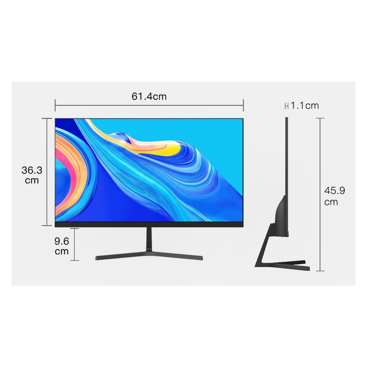 Monitor Ironware 27" Full HD, 75hz VA o 100hz IPS, borderless, base in metallo