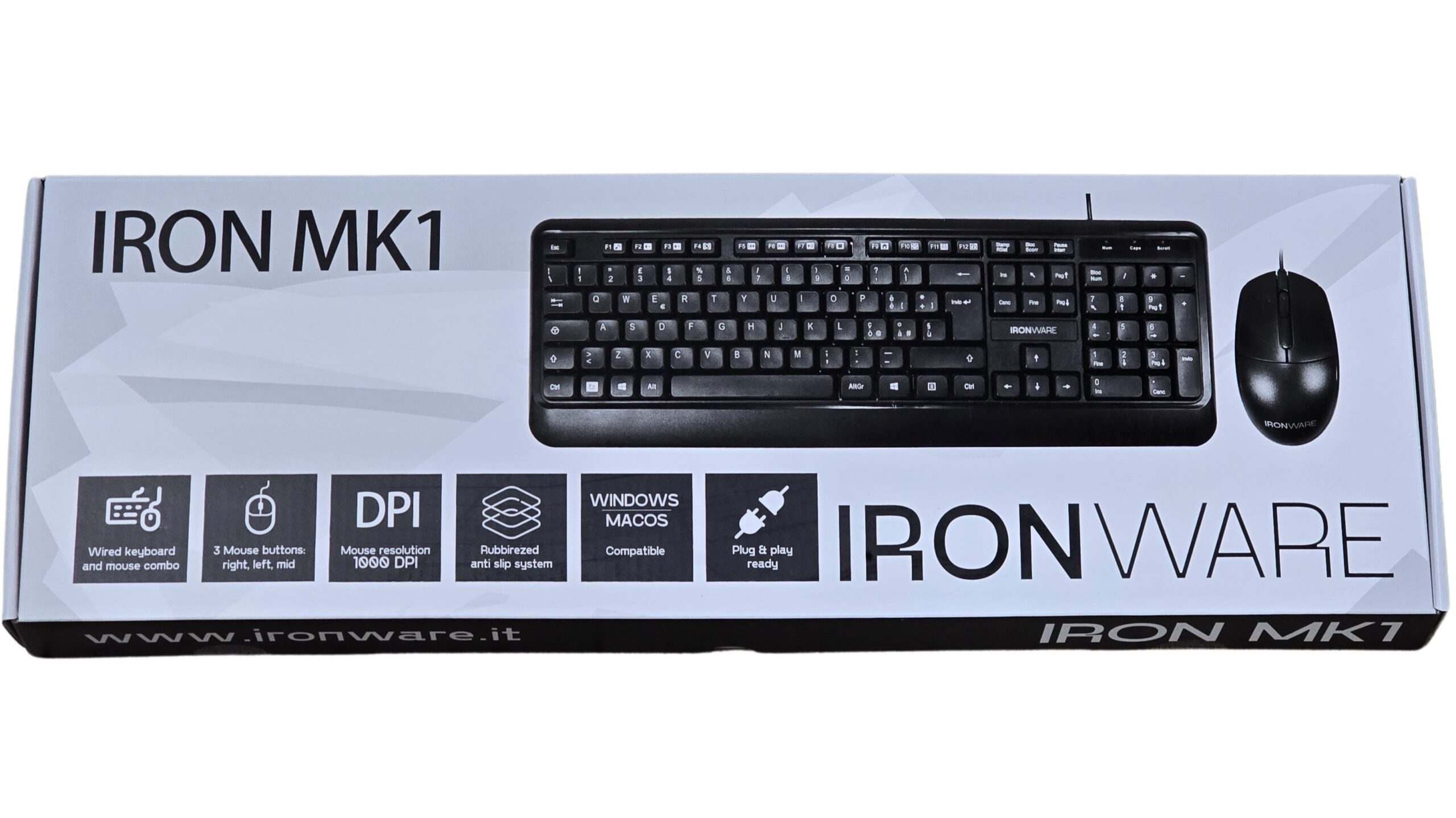 KIT MOUSE E TASTIERA IRONWARE MOD. MK1